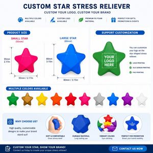 Custom logo Events Schools Brand Giveaways PU Foam Star Stress Relief Toy Soft Slow <b>Rebound</b> Squeeze Star Promotional Gift - Product Image 5