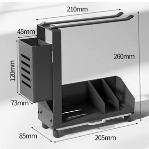 Custom Made <b>Kitchen</b> Sink Caddy Organizer Stainless Steel Metal Organizer Draining Feature for Cleaning Brush Sponge Scissors - Product Image 4