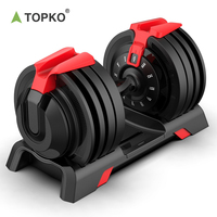 TOPKO-Ensemble d'haltères réglables pour musculation et musculation, 24kg, 52,5lb