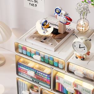 Органайзер для канцелярских принадлежностей DAYOOH, пластиковый, настольный, с выдвижными ящиками, штабелируемый, оптом - Product Image 4