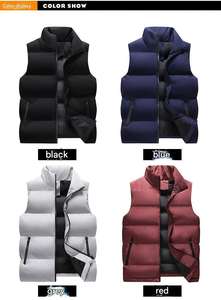 Veste <span class=keywords><strong>sans</strong></span> manches zippée imperméable à col montant pour homme, <span class=keywords><strong>grande</strong></span> <span class=keywords><strong>taille</strong></span>, coupe ajustée, mode, hiver, chaude et épaisse - Product Image 4