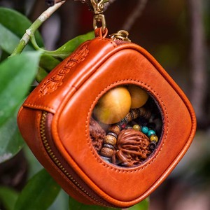 Porte-monnaie en cuir PU, mini porte-monnaie à fermeture éclair, fait main, brodé, vintage, unisexe, pour le rangement de perles et de bijoux - Product Image 1