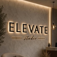 Enseigne de magasin commerciale personnalisée avec lettres 3D rétroéclairées par LED, en acrylique + acier inoxydable, étanche IP65 pour l'éclairage publicitaire extérieur