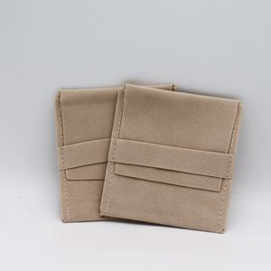 Custom Logo Printed 8*8cm Velvet Small Envelope Flap Pouch Luxury Jewelry Pouch Personalised for <b>Bracelet</b> Necklace Rings - Product Image 2
