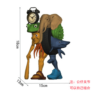 18cm tung tung sahur thanh gỗ hình huyền thoại Shan hai Jing Quái Vật bàn trang trí (Phong cách hợp nhất) Quái Vật lắp ráp đồ chơi cho trẻ em - Product Image 5