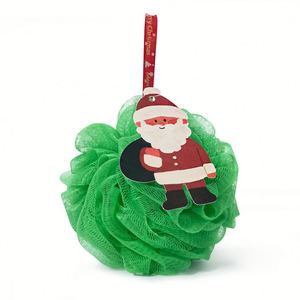 New Christmas Series <b>Shower</b> Ball Bubble Net Bath Flower Mesh Loofah Rubbing Bath Towel Holiday Gift Wholesale - Product Image 1
