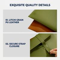 Porte-documents A4 minimaliste en cuir, pochette élégante en cuir PU, protège-documents pour ordinateur portable et documents
