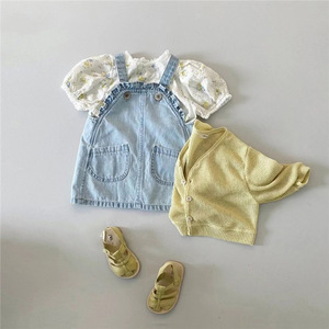 Baby girl <span class=keywords><strong>jeans</strong></span> Casuali di Modo del vestito Denim bambini jean vestito casuale - Product Image 2