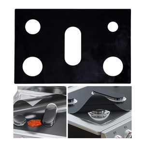 Protecteur de cuisinière résistant à la chaleur noir et brillant en PTFE réutilisable et <span class=keywords><strong>lavable</strong></span> personnalisé pour le gaz - Product Image 4