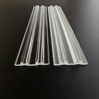 Lentille linéaire LED transparente à angle de faisceau de 90 degrés, large, transparente/givrée, extrudée, pour éclairage, pour profils et diffuseurs de canaux