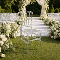 Elegante Stapelbare Transparente Kristall-PC Napoleon Chiavari Stühle für Romantische Hochzeiten und Moderne Outdoor-Bankett-Events Partyverleih