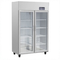 Réfrigérateur commercial vertical à porte vitrée simple pour boissons, refroidissement par air, avec éclairage LED, pour café, bar, salon de thé