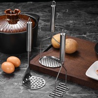 Aardappelstamper Roestvrij Staal Beste Aardappelpuree Stamper Keukengereedschap Aardappelsmasher Voor Avocad Bonen Pureren Gebruiksvoorwerp