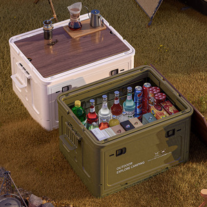 Boîte de rangement pliable en plastique à ouverture latérale, pour voiture, déménagement, pique-nique, <span class=keywords><strong>camping</strong></span> en plein air, boîte cadeau portable - Product Image 2