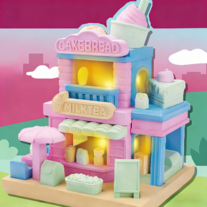 Nouveau kit de construction en plâtre DIY 51 pièces, 3 thèmes : Studio de pâtisserie, Voiture, Cabane de bord de mer, Maison de desserts, Jouet éducatif créatif pour enfants - Product Image 1