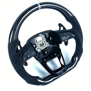 Accessoire de voiture personnalisé, volant adapté aux modèles <span class=keywords><strong>Audi</strong></span> A6, A7, A8, S6, S7, S8, C8 de 2018 à <span class=keywords><strong>2023</strong></span>. - Product Image 3