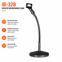 Support de microphone flexible IB-32B avec base ronde robuste, support de micro flexible pour bureau, scène et studio