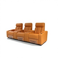 Meistverkauftes Echtleder Ecksofa-Set mit Verstellbaren und Klappbaren Sitzen für Privates Kino, Heimkino und Wohnzimmer