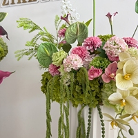 Articles de mariage : Chemin de table floral vert Vénus et rose, arrangements floraux pour mariage, décoration de centre de table pour événements
