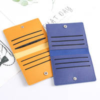 Dompet Kartu Lipat Tipis Bahan Kulit PU dengan Kancing Tekan, Banyak Slot Kartu Kredit, Dilengkapi Kantong Uang Tunai untuk Pria Wanita, Cocok untuk Perjalanan Sehari-hari