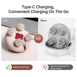 Masseur de tête portable étanche pour le confort et le soulagement, outil de massage du cuir chevelu vibrant pour le corps et les cheveux - Product Image 2