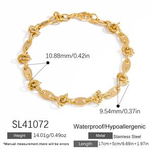 High-End Minimalist Stainless Steel Bracelet with 18K Gold Plated Electroplating Trendy <b>Charm</b> Colorfast Niche Chain Jewelry - Product Image 1