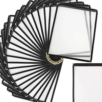 Protège-menus Yimi en PU+PVC, format A4, transparents, durables, avec bordure cousue, 2 vues, pour café et restaurant, 1 page, multicolores