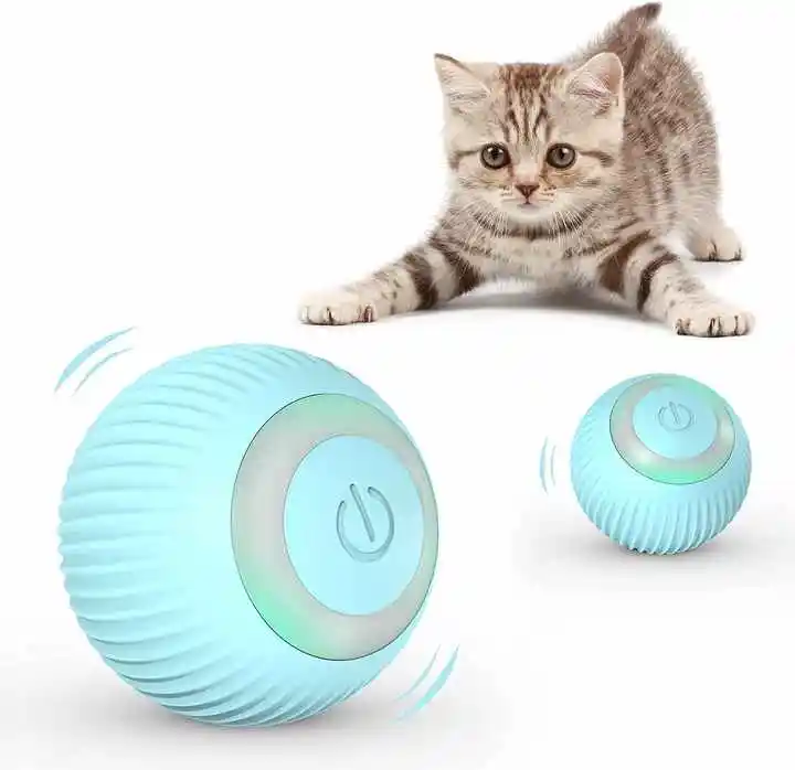 屋内インタラクティブペットおもちゃを遊ぶ猫電気ペット猫おもちゃボール自動ローリングスマート猫ボールスマート回転ボール