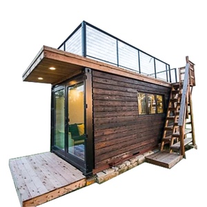 Quacent 40Ft Luxury Tiny Wooden Prefab House Contain Living Two Storey Container Prefabricated Home Buildings Cabins Apartment