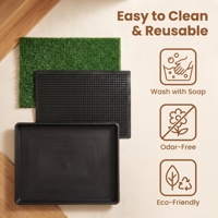 Système de toilette pour chien en gazon synthétique réutilisable, plateau de toilette pour animaux de compagnie en gazon artificiel lavable, adapté aux balcons d'appartements