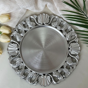 Platos de Presentación Dorados de Estilo Europeo <span class=keywords><strong>Vintage</strong></span>, Decoración de Mesa Premium <span class=keywords><strong>para</strong></span> <span class=keywords><strong>Restaurantes</strong></span>, Hoteles de Lujo y Salones de Boda - Product Image 2