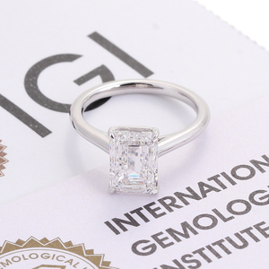 Provence Gem $1950 Pt950 Igi 3.0ct E Vs1 Smaragd Geslepen Lab Diamant Cvd Solitaire Verlovingsring Voor Vrouwen - Product Image 2