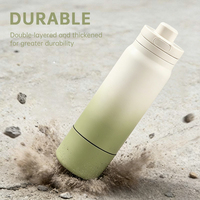 Bouteille d'eau isotherme en acier inoxydable 2-en-1 de 32 oz avec bol à collation de 10 oz intégré, gourde de sport pour la gym et le fitness – Vente en gros