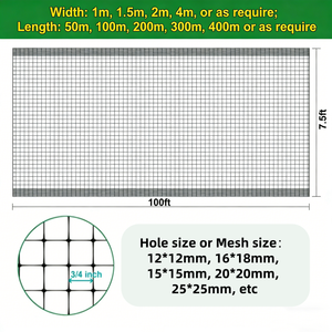 Fabrieksleverancier PP gestrekte landbouw- en tuinnetten, zwart, <span class=keywords><strong>anti</strong></span>-vogel - Product Image 4