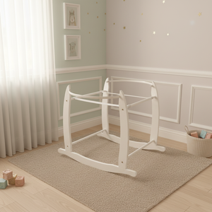 Ensemble de panier de Moïse <span class=keywords><strong>blanc</strong></span> avec support, panier de Moïse tissé à la main, design écologique, panier de Moïse <span class=keywords><strong>en</strong></span> bois pour bébé avec support - Product Image 1