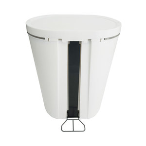 Cestino ovale con pedale 25L Bianco - Product Image 2