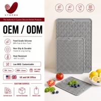 Tapis d'évier en silicone de qualité alimentaire, antidérapant, drainant, résistant à la chaleur, pour cuisine, OEM ODM personnalisé