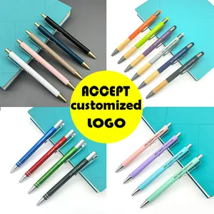 Kunden spezifisch Metall Klick schlank Pens, Roségold-Metall klammer, graviert bedrucktes Logo, Kugelschreiber, Werbe geschenk