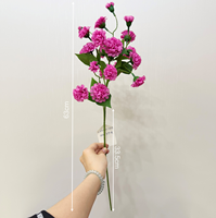 Pengisi Batang Bunga Mini Pompon Imitasi 63cm untuk Dekorasi Rumah, Vas Centerpiece Bunga, DIY Meja, Musim Gugur, Thanksgiving, Dekorasi Dalam Ruangan, Gaya Farmhouse