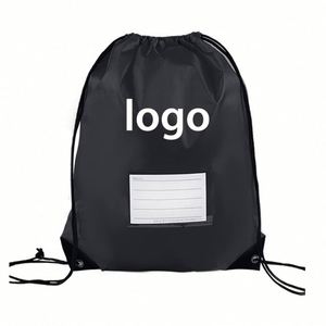 Diy Clothes Shoes Machine Washable <b>Backpack</b> With Id Card Slot Women Men Black Drawstring Bags for Football - Product Image 1