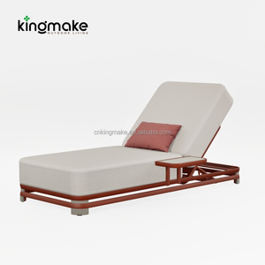 Silla de Piscina Reclinable con Mesa Lateral, <span class=keywords><strong>Tumbona</strong></span> de <span class=keywords><strong>Aluminio</strong></span> con Cojín Grueso, Directo de Fábrica - Product Image 4