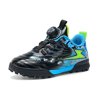 Nouveau modèle de chaussures de football pour enfants, chaussures de football dorées à lacets rapides, chaussures de football intelligentes de haute qualité, semelle extérieure en caoutchouc TPU, EVA