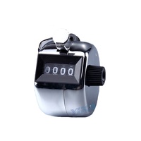 Compteur manuel mécanique YIKA Tally à 4 chiffres, en métal argenté