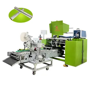 Machine automatique de rebobinage et de refente de film et de bobine de papier d'aluminium avec système d'étiquetage automatique