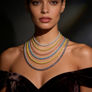 שרשרת טניס מויאסניט VVS D נגד כתמים לנשים ונערות, כסף סטרלינג 925, תכשיטי אירוסין ונישואין, יצרן תכשיטים - Product Image 4