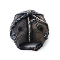 Sombrero de mezclilla desgastado vintage Gorra de béisbol rasgada de mezclilla lavada personalizada Clip ajustable para ajuste universal