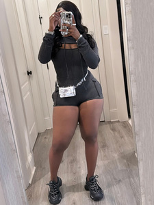Gran oferta de primavera, Top y mono con <span class=keywords><strong>capucha</strong></span> de manga larga para <span class=keywords><strong>mujer</strong></span>, conjunto de pantalones de dos piezas a juego Sexy, trajes - Product Image 5