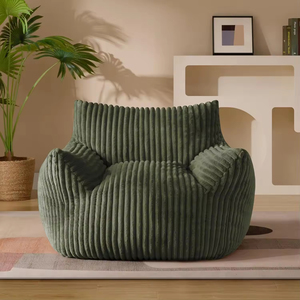 Dark Grey Modern Fabric Apartment Mall Hotel Living Room Comfy <b>Reading</b> Bean Bag Chair with Ottoman - Product Image 1
