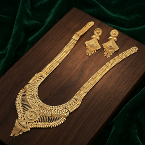 Vente en gros de parures de bijoux longues de style Dubaï traditionnel, plaquées or 14K, 18K, 24K, design turc, pour mariée, mode or du Moyen-Orient - Product Image 2