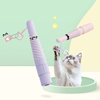Parasol pliable à main avec motif chaton adorable, protection UV UPF, double usage pluie et soleil, logo de marque personnalisable